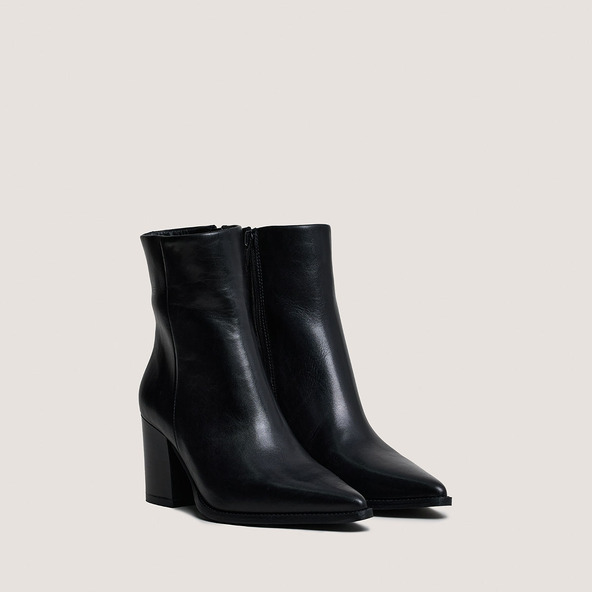 Jonak Heeled Ankle Boots In Black Leather PRIDE