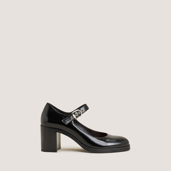 jonak Heeled Babies in black leather VRENI