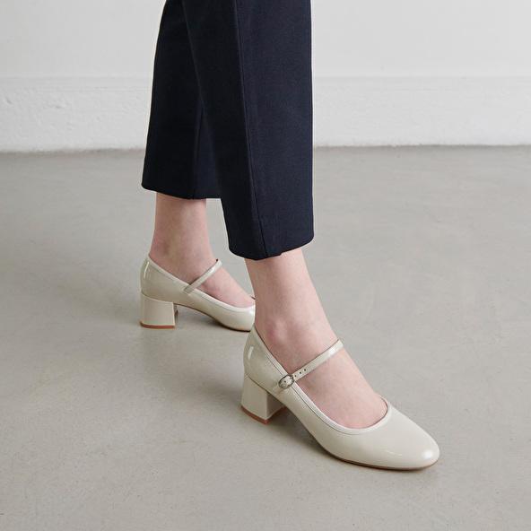 jonak Heeled babies in ecru patent DALMATIE