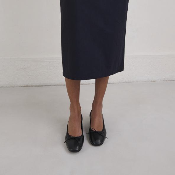 Jonak Heeled Ballet Flats In Black Leather DADOU