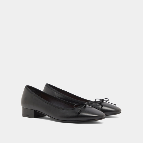 Jonak Heeled Ballet Flats In Black Leather DADOU