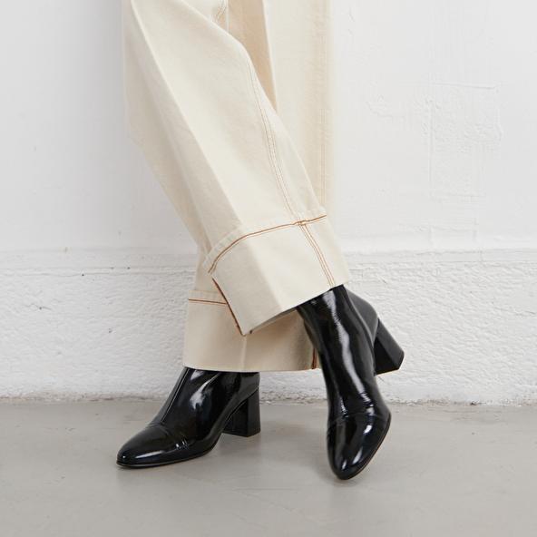 Jonak Heeled Boots In Black Pleated Patent DONIAMA