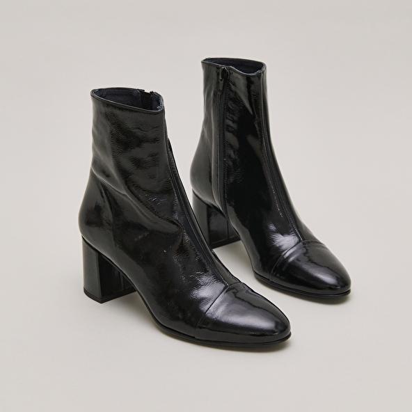 jonak Heeled boots in black pleated patent DONIAMA
