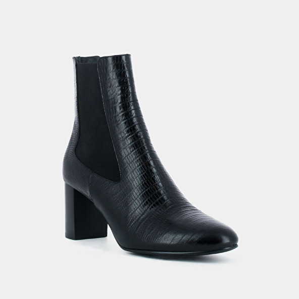 Jonak Heeled Boots In Black Reptile Leather DURIS