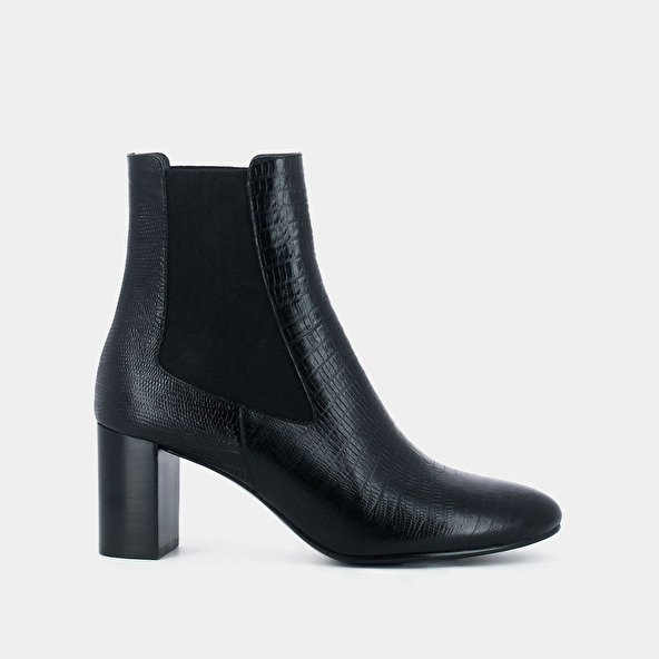 jonak Heeled boots in black reptile leather DURIS