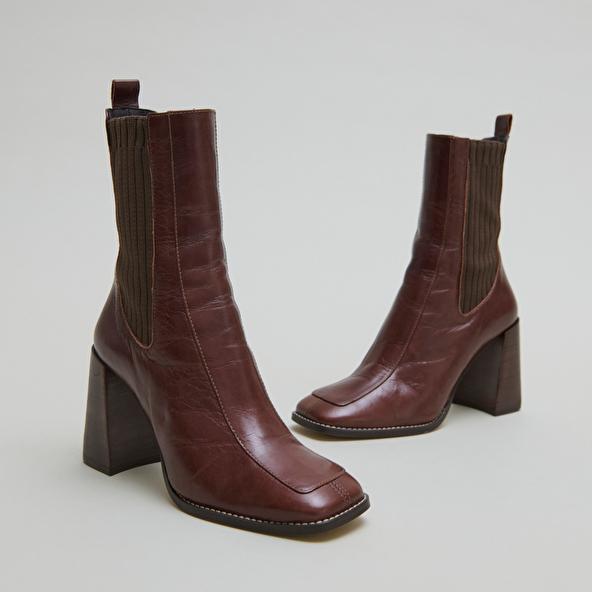Jonak Heeled Boots In Brown Leather VANTI