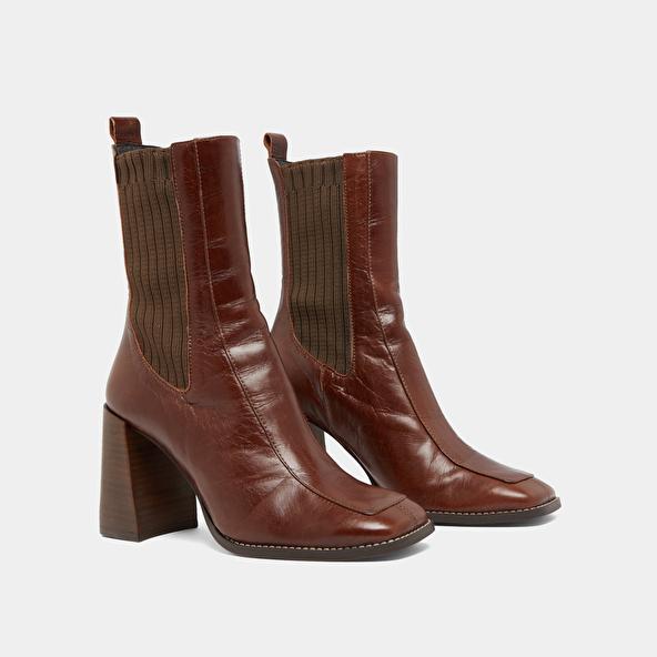 Jonak Heeled Boots In Brown Leather VANTI