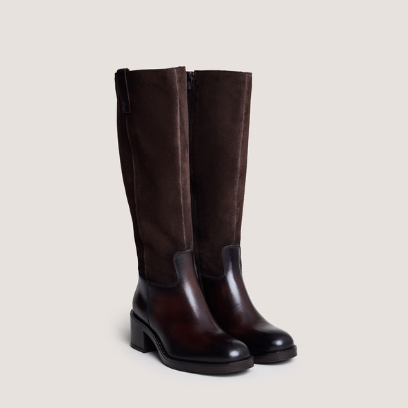 Jonak Heeled Boots In Dark Brown Leather CLAIRE