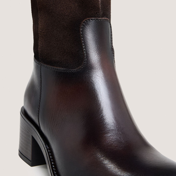 Jonak Heeled Boots In Dark Brown Leather CLAIRE