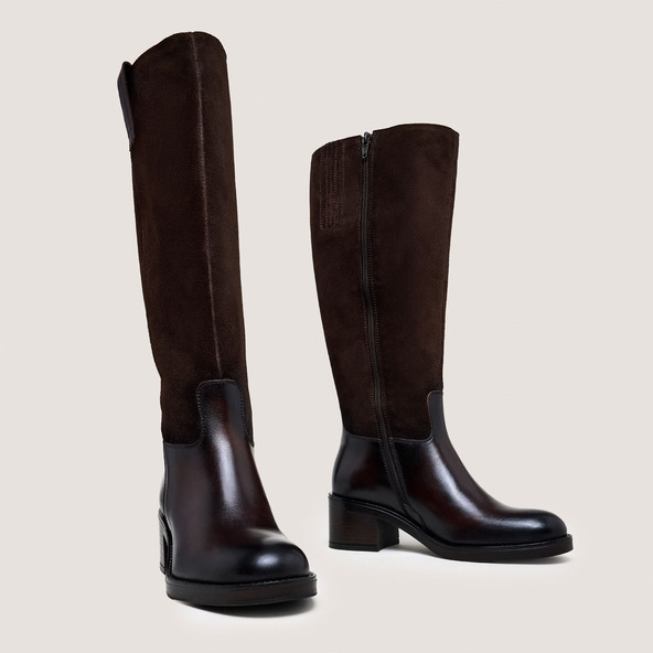 Jonak Heeled Boots In Dark Brown Leather CLAIRE