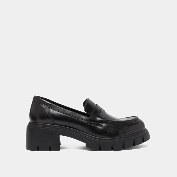 Jonak Heeled Loafers In Black Leather ARON