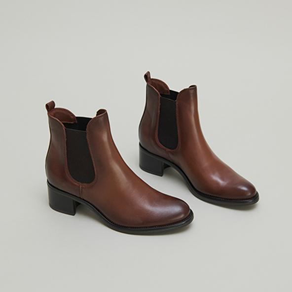 jonak Heeled lowboots in suede cognac CALCUTTO