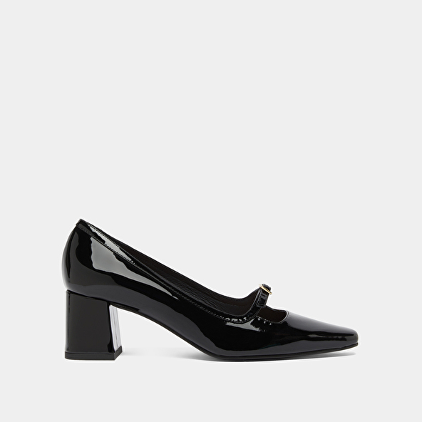 Jonak Heeled Mary Jane In Black Patent DIOLA