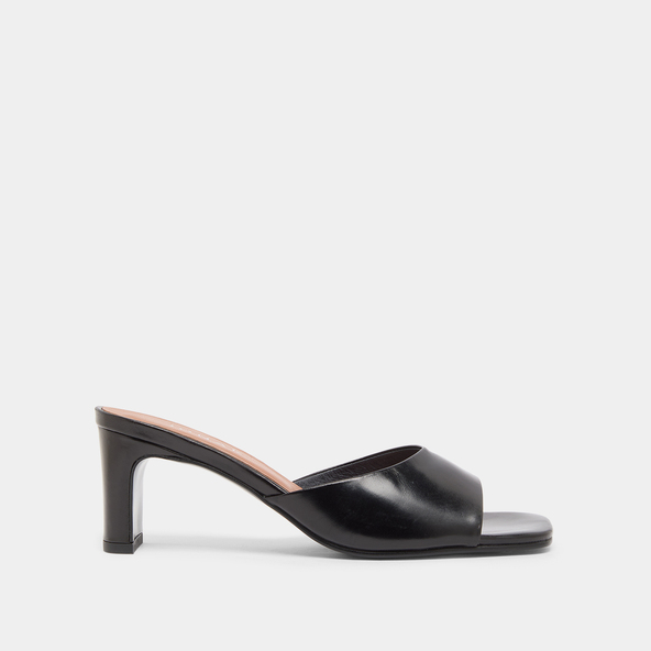 Jonak Heeled Mules In Black Leather DERIVE