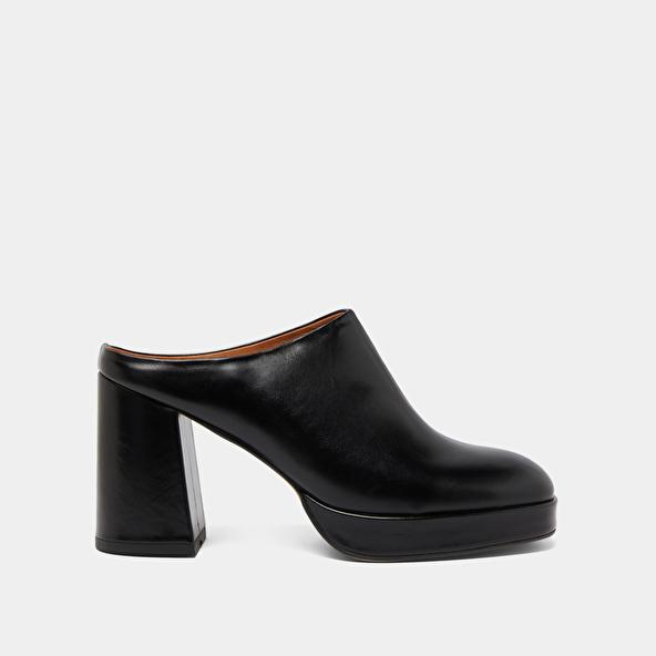 Jonak Heeled Mules In Black Leather VOLCAN