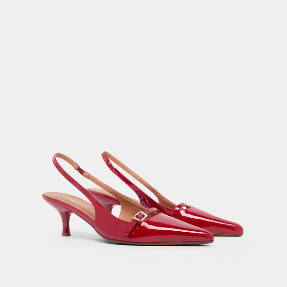 Jonak Heeled Pumps In Red Varnish DAMOISELLE