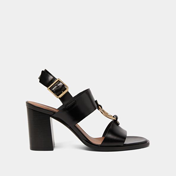 Jonak Heeled Sandals In Black Leather DORE