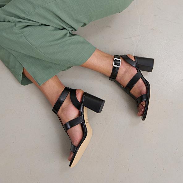 Jonak Heeled Sandals In Black Leather VILMA