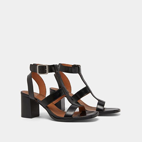 Jonak Heeled Sandals In Black Leather VILMA