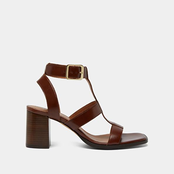 Jonak Heeled Sandals In Brown Leather VILMA