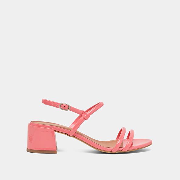 Jonak Heeled Sandals In Coral Patent ADAM