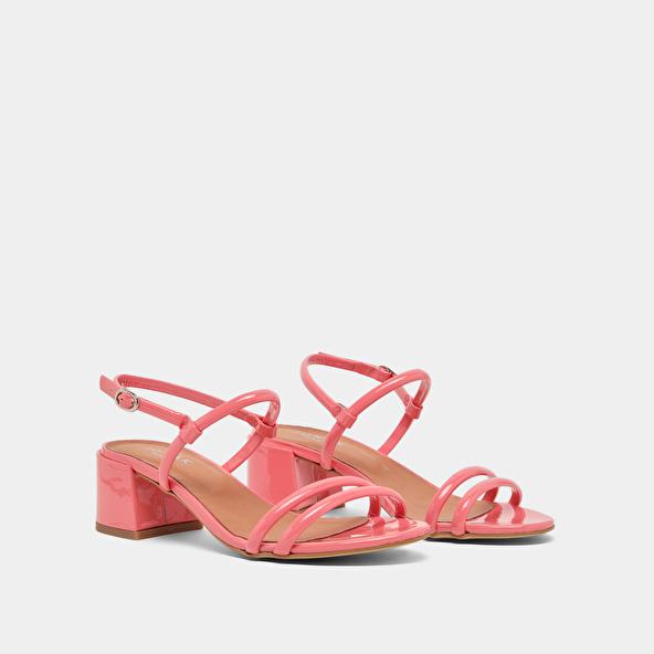 Jonak Heeled Sandals In Coral Patent ADAM