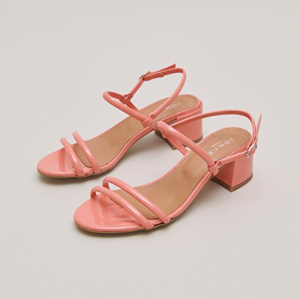 jonak Heeled sandals in coral patent ADAM