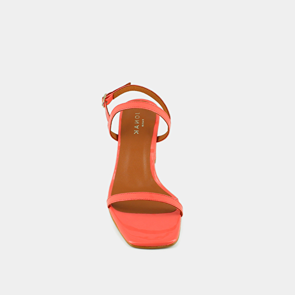 Jonak Heeled Sandals In Coral Patent VIGNE