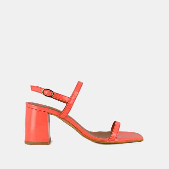 jonak Heeled sandals in coral patent VIGNE