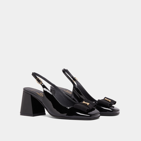 Jonak Heeled Slingbacks In Black Patent RELISE