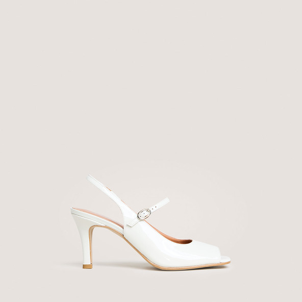 jonak Heeled slingbacks in pearl varnish DISCRET