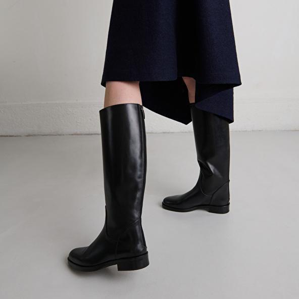 Jonak High Boots In Black Leather FLEUR