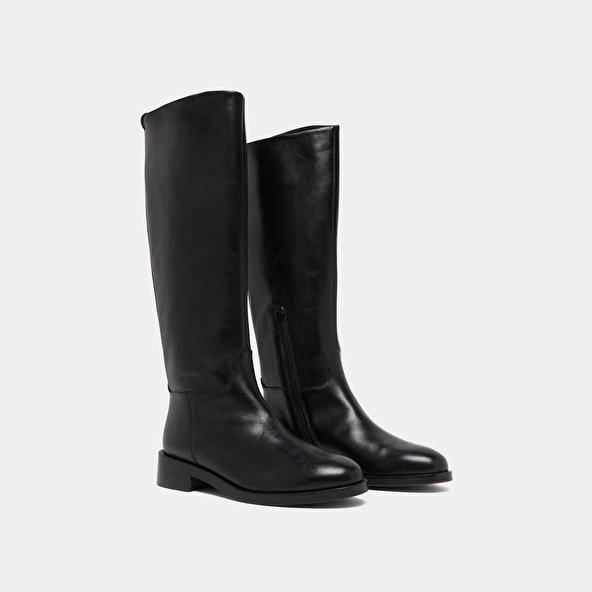 Jonak High Boots In Black Leather MACARON