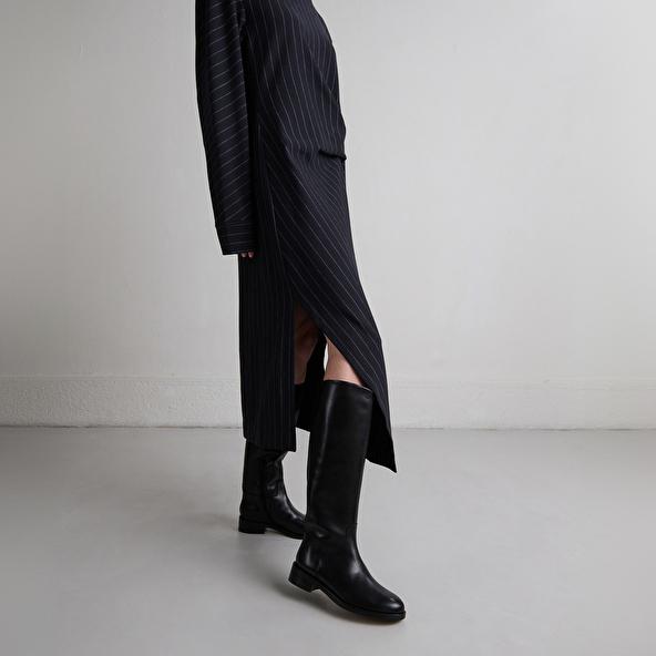 jonak High boots in black leather MACARON