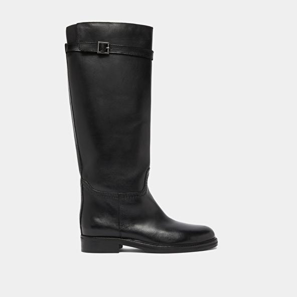 Jonak High Boots In Black Leather ROMANE