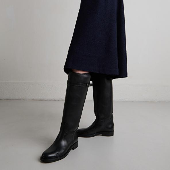 Jonak High Boots In Black Leather ROMANE