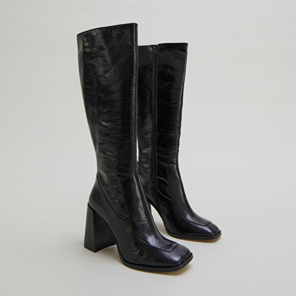 Jonak High Boots In Black Leather VAUBANE