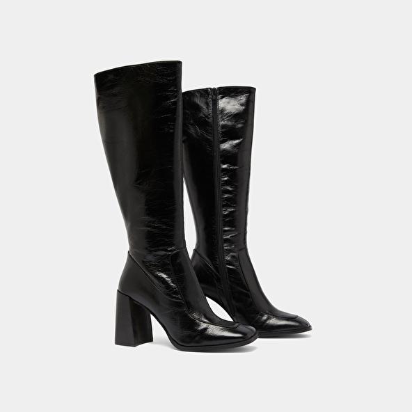 Jonak High Boots In Black Leather VAUBANE