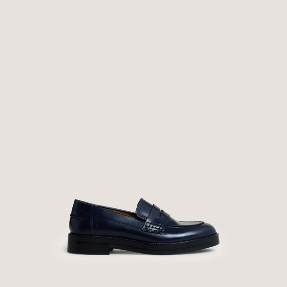 Jonak Loafers With Round Toe In Blue Leather MIRNA