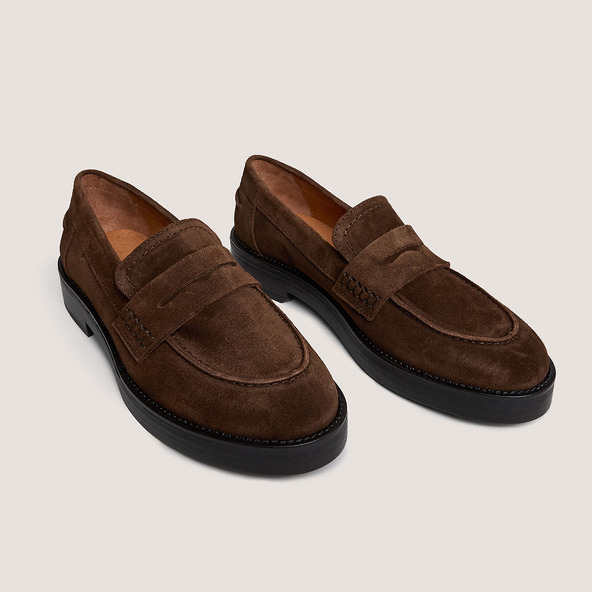 jonak Loafers with Round Toe in brown suede MIRNA