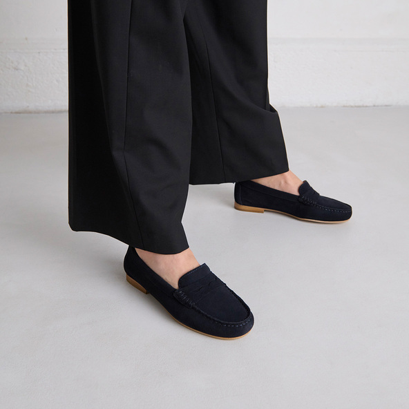Jonak Loafers With Topstitching In Navy Crust GREG