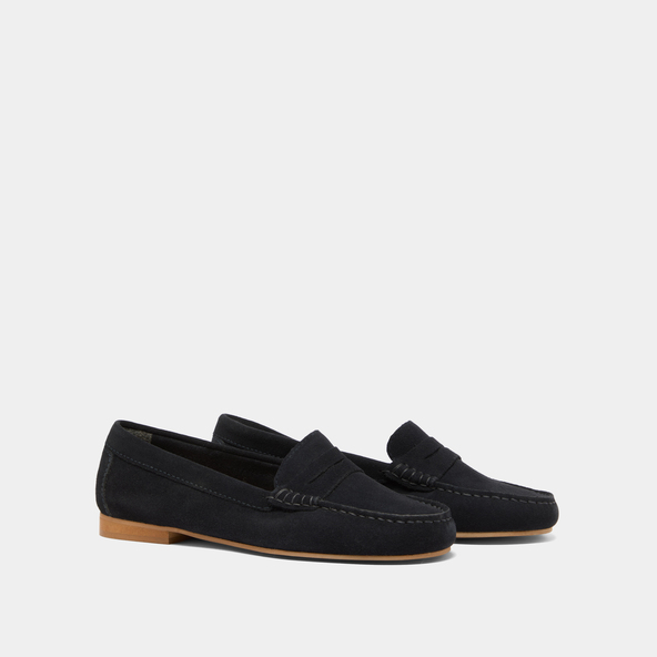 Jonak Loafers With Topstitching In Navy Crust GREG