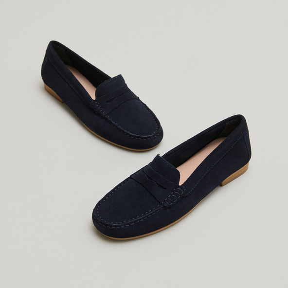 jonak Loafers with topstitching in navy crust GREG