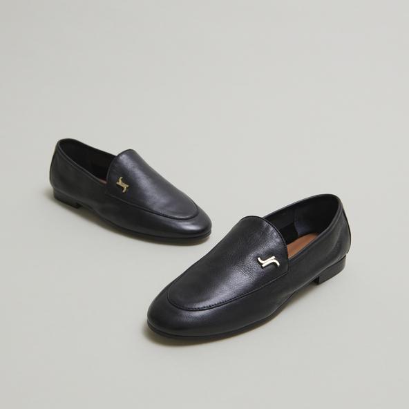 jonak Monogrammed loafers in black leather DATY