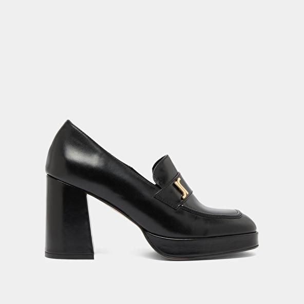 Jonak Monogrammed Loafers In Black Leather VIOLON