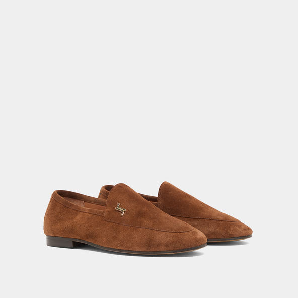 Jonak Monogrammed Loafers In Cognac Leather DATY