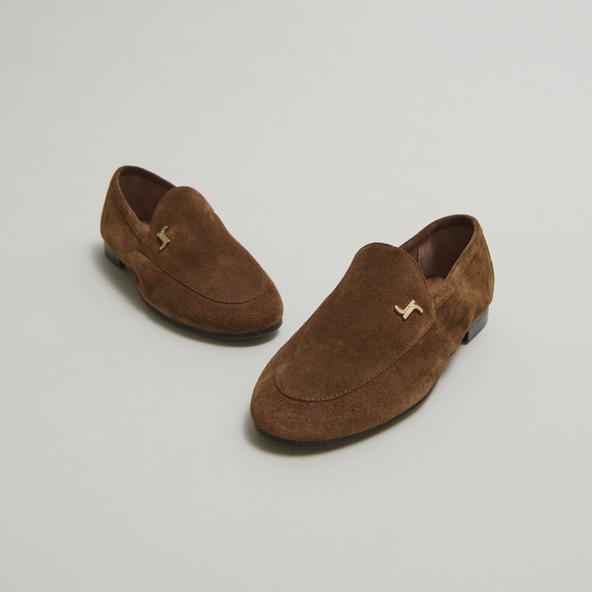 jonak Monogrammed loafers in cognac leather DATY