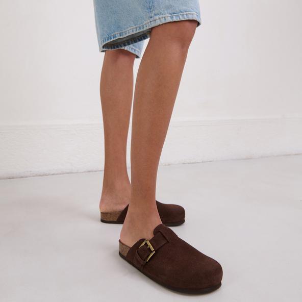 Jonak Mules With Buckles In Brown Crust MUNCH