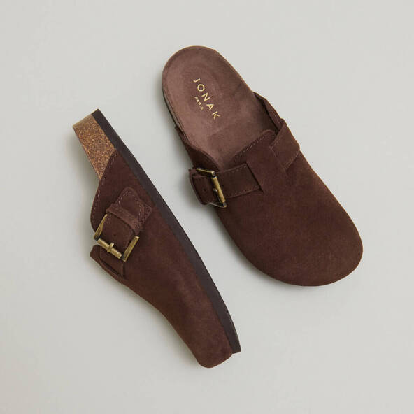 Jonak Mules With Buckles In Brown Crust MUNCH