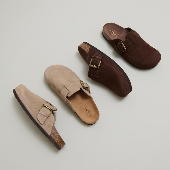 Jonak Mules With Buckles In Brown Crust MUNCH
